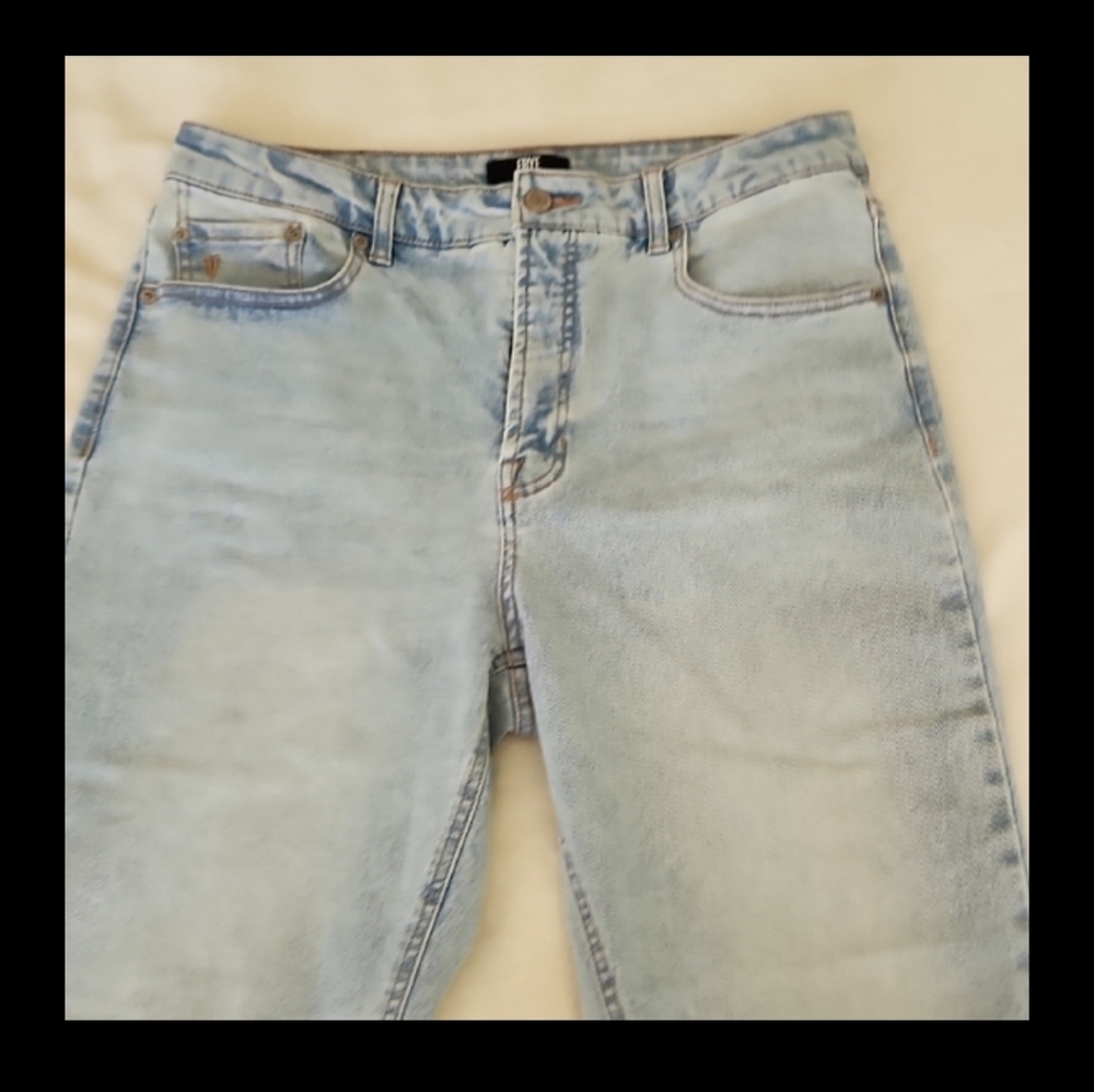 Frye Cropped High-Rise Denim Jeans In Stevie Wash Sz 12 - Picture 10 of 11
